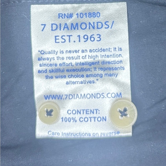 7 Diamonds Dark Blue Short Sleeve Button Down Shirt | Size S | NWT - Picture 4 of 5